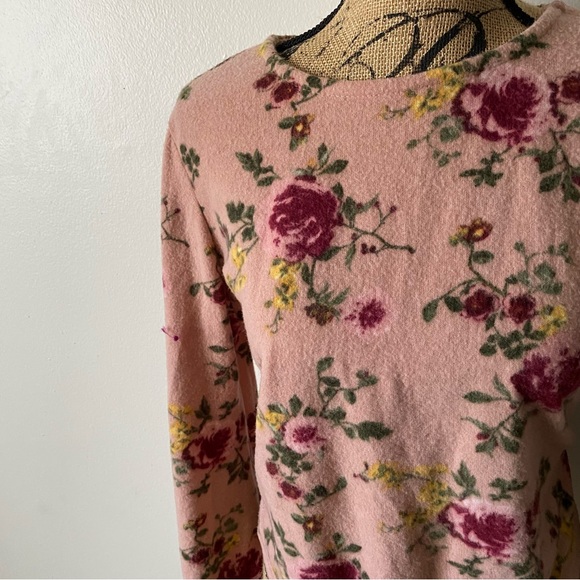 Rue21 Medium Boho Pink Floral Crop Sweater With Bell Sleeves - Picture 4 of 7